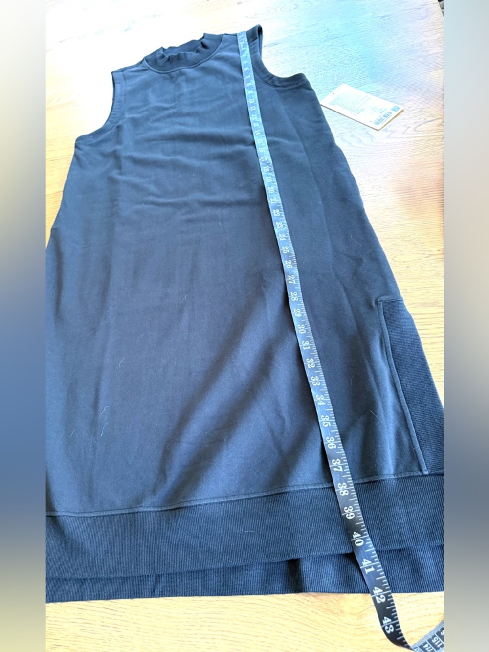 Lululemon Black Mock Neck Shift Dress Sleeveless French Terry Pockets 6 NWT - Picture 5 of 12
